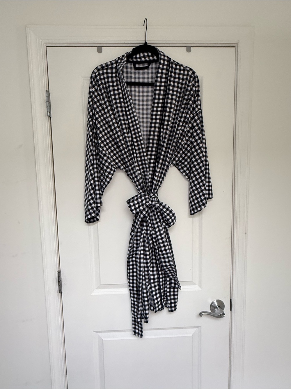 Draper James Louise Robe - navy blue & white gingham check print - XL